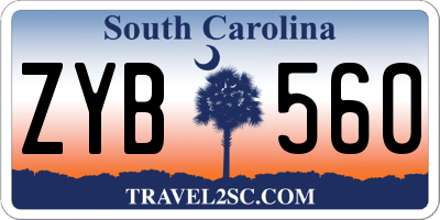 SC license plate ZYB560