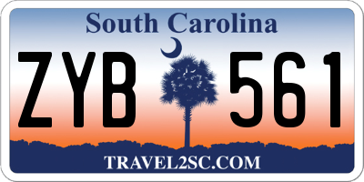 SC license plate ZYB561