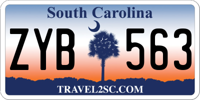 SC license plate ZYB563