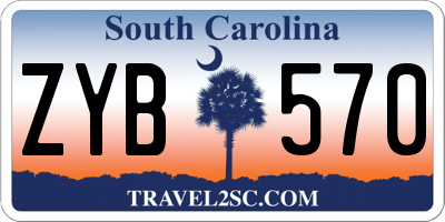 SC license plate ZYB570