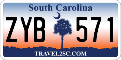 SC license plate ZYB571