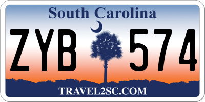SC license plate ZYB574