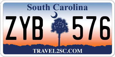 SC license plate ZYB576