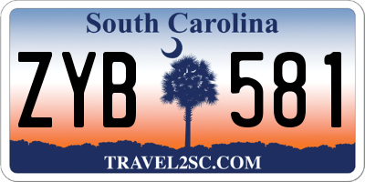 SC license plate ZYB581