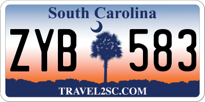 SC license plate ZYB583