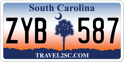 SC license plate ZYB587