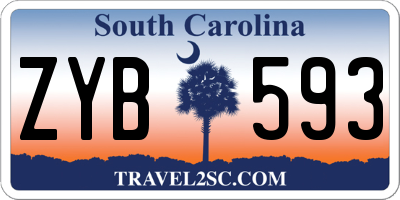 SC license plate ZYB593
