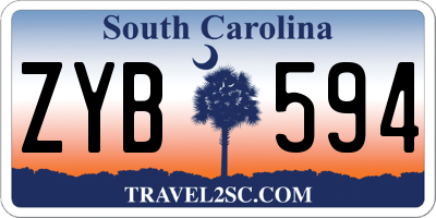 SC license plate ZYB594