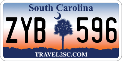SC license plate ZYB596