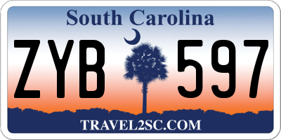 SC license plate ZYB597