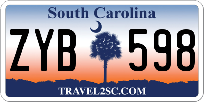 SC license plate ZYB598