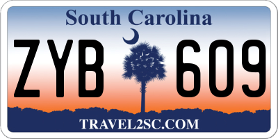 SC license plate ZYB609