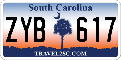 SC license plate ZYB617