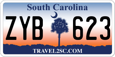 SC license plate ZYB623