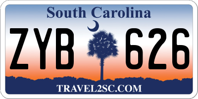 SC license plate ZYB626