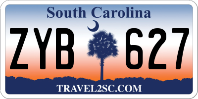 SC license plate ZYB627