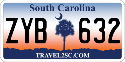 SC license plate ZYB632