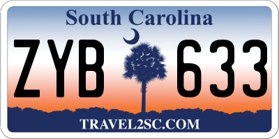 SC license plate ZYB633