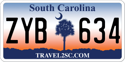 SC license plate ZYB634
