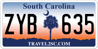 SC license plate ZYB635