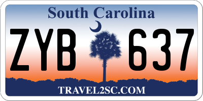 SC license plate ZYB637