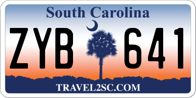 SC license plate ZYB641