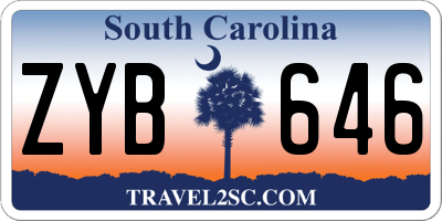SC license plate ZYB646