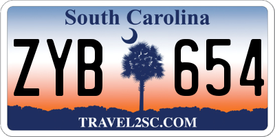 SC license plate ZYB654