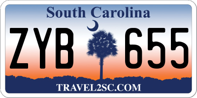 SC license plate ZYB655