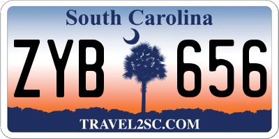 SC license plate ZYB656