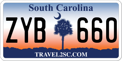 SC license plate ZYB660