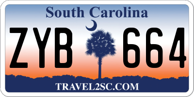 SC license plate ZYB664