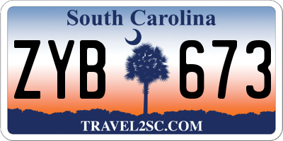 SC license plate ZYB673
