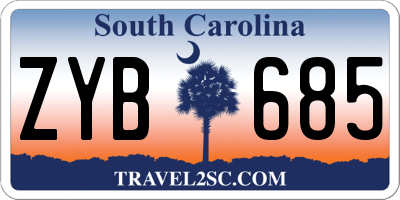 SC license plate ZYB685