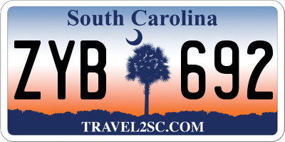 SC license plate ZYB692