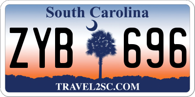 SC license plate ZYB696