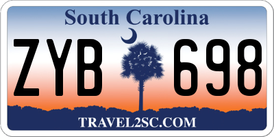 SC license plate ZYB698