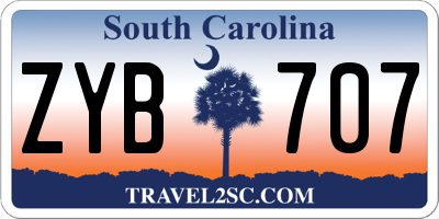 SC license plate ZYB707