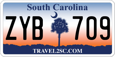 SC license plate ZYB709