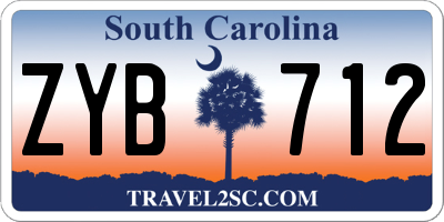 SC license plate ZYB712