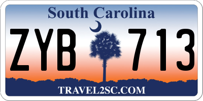 SC license plate ZYB713