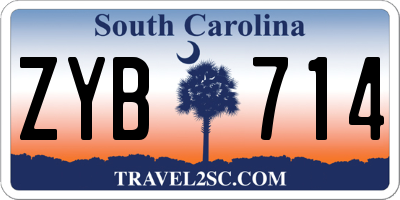 SC license plate ZYB714