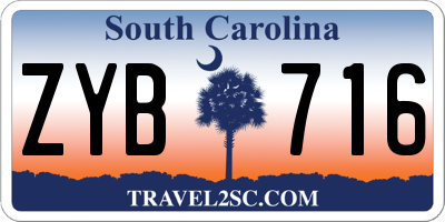 SC license plate ZYB716