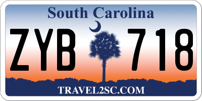 SC license plate ZYB718