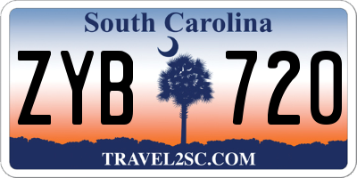 SC license plate ZYB720