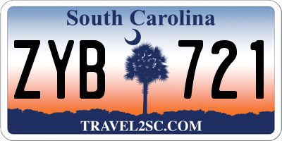 SC license plate ZYB721