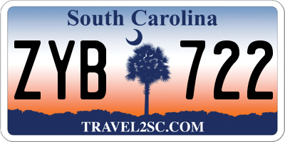 SC license plate ZYB722