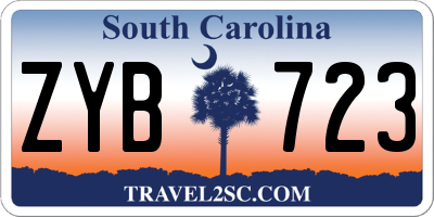 SC license plate ZYB723
