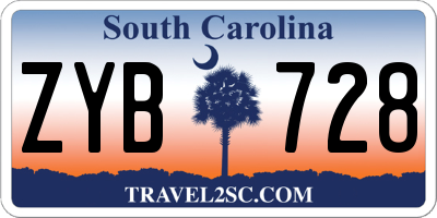 SC license plate ZYB728