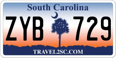 SC license plate ZYB729